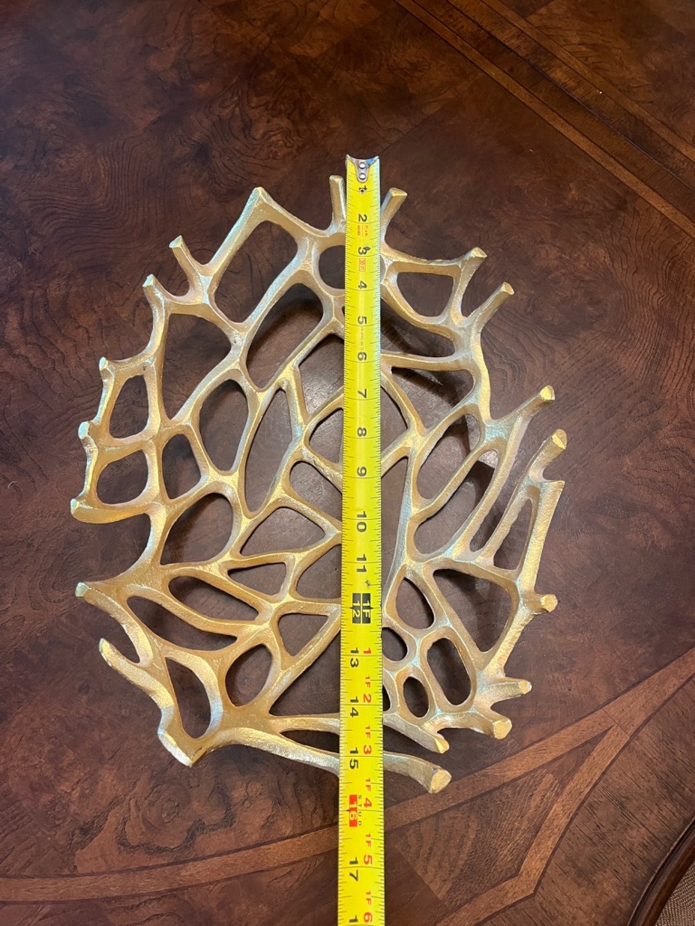 Brilliant Golden Sculptural Coral Decorative Bowl - Picture 3 of 6